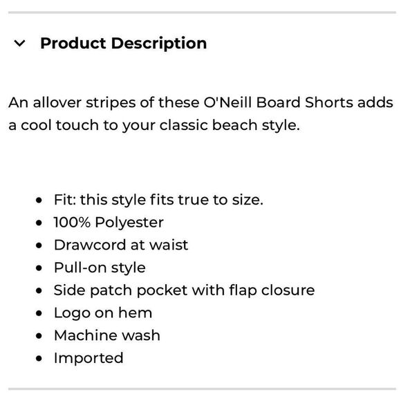 O’Neill Board Shorts High Tide Stripe Beach Men’s 30 Waist Swim - Picture 8 of 13